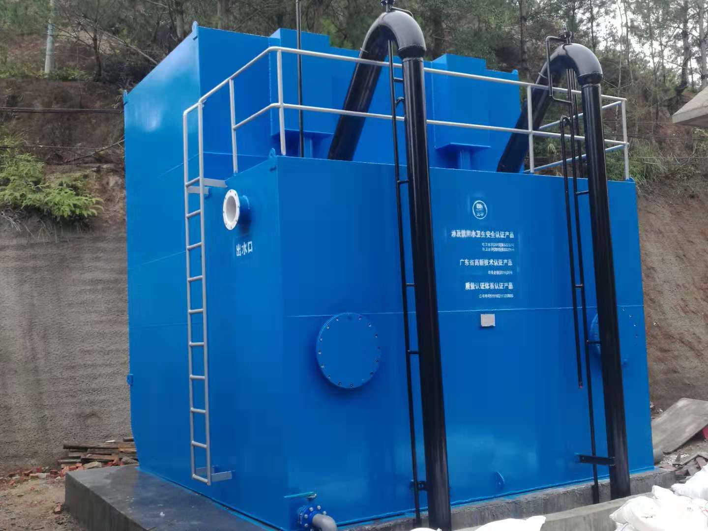 日处理1000m³碳钢一体化净水器